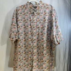 Ariat XXL flamingo and palm short sleeve button up casual shirt